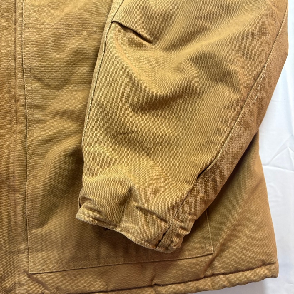 VTG Carhartt Workwear Jacket Brown Quilted Lined Corduroy Collar Men USA Size XL - Picture 4 of 15